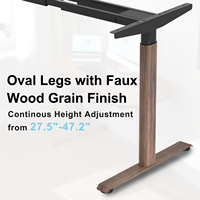 Cadre de bureau électrique à double moteur réglable en hauteur avec pieds ovales, base pour dessus de table jusqu'à 70.8 "x 31.5", pour poste de travail de bureau