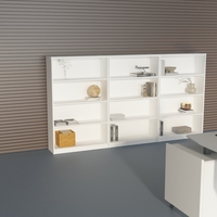 Vente en gros usine : Bibliothèque d'angle moderne en panneaux de bois avec étagère de présentation et classeur de bureau, pour chambre et bibliothèque