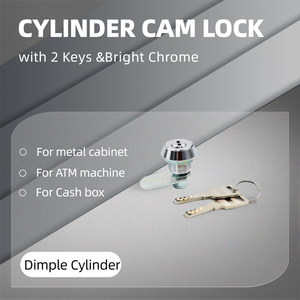 أسطوانة قفل كام عالية الأمان بمفتاح محبب، أسطوانات بالجملة مع مفتاحين، مطلية بالكروم اللامع - Product Image 2