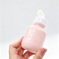 Botol Kaca Pipet Desain Kepala Miring 15ml 30ml 50ml untuk Minyak Esensial Wajah, Serum Perawatan Kulit, Minyak Kutikula Rambut, Minyak Jenggot