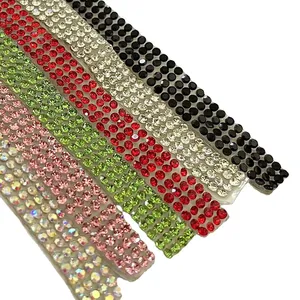 Rhinestone Ribbons Colorful Self Adhesive Rhinestone Tape Bling Crystal Diamond Roll Straps Glittering Sticker For Trimming