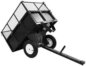 Damperli römork çıkarılabilir taraf bahçe römork çekme Yard sepeti için 100kg yük kapasitesi OEM programı çim ve bahçe el arabası - Product Image 2