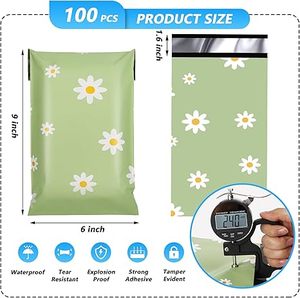 Huamaohengchun6x9 Inch 100 Pcs Poly Mailer, Waterproof & Tear-Resistant Shipping Bags with Self-Seal - Product Image 2
