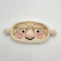 Support à lunettes fait main au crochet pour les grands-parents, support de lunettes en forme de visage de couple, organisateur de bureau amusant, cadeau original pour la grand-mère et le grand-père