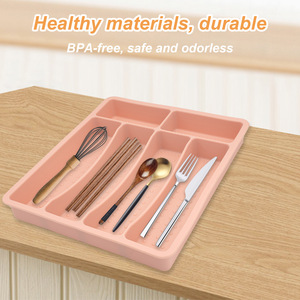 Bandeja de silicona para cubiertos, organizador de cajones, separador de vajilla, soporte de almacenamiento para cuchillos, tenedores y utensilios de mesa - Product Image 5