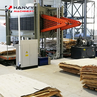 Ligne de production automatique de panneaux MDF 4*8 pieds avec PLC et pompe, machine de pressage à chaud haute productivité pour panneaux de particules