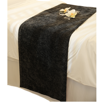 Nappes de lit et écharpes noires lisses et confortables, nappes de table, nappes de table de massage personnalisables avec logo