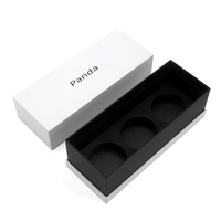 Boîte d'emballage sur mesure de luxe rigide pour ensemble de 3 pots de bougies parfumées avec inserts