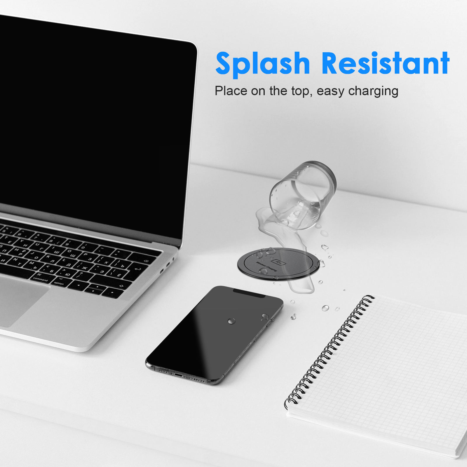 US Standard Desktop Plug 4AC Outlet 15W Wireless Charger Desktop Pop Up Socket Kitchen Counter Pop Up Outlet Manufacturer · image 5