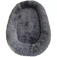 Lit pour chien de luxe, motif uni, style moderne, mousse à mémoire de forme, coton bouclé, portable, taille humaine, écologique, emballé dans un carton