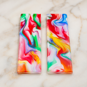 Escamas de mango de cuchillo de acrílico multicolor con efecto remolino arcoíris, personalizadas y cortadas a medida, en bruto FC-04 - Product Image 2