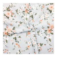Tissu en mousseline de polyester 100% imprimé numérique personnalisé WI-B05, tissé doux, à motifs floraux, froissé, pour robes de mariage