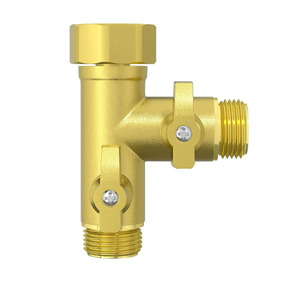 Répartiteur de tuyau à 2 voies, en laiton robuste, fileté de 3/4 pouces, pour connecteur d'eau de jardin - Product Image 3