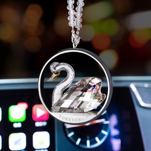 Eco-Friendly Carved Crystal Swan <b>Car</b> Hanging <b>Ornament</b> Multi-Color 65mm Brilliant Christmas & Wedding Gift Decoration - Product Image 6
