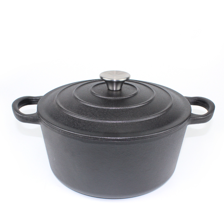Pré-assaisonné En Fonte de grande taille Cuisine Faitout Cocotte