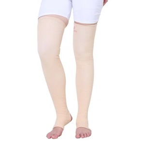 Bas de contention en coton respirant beige à enfiler pour soulager les gonflements - Product Image 3