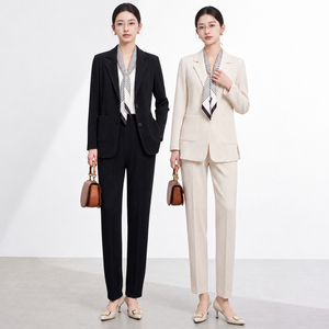 Women's Casual Pleated Office Lady Style Two-piece <b>Blazer</b> <b>Set</b> Suit Polyester Eco-Friendly for All Seasons Regular Fit 2026 Wear - Product Image 5