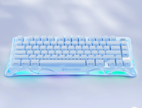 Teclado Mecánico Personalizado Gravastar Mercury K1, Teclado para Juegos RGB Tri-Modo, Inalámbrico, Retroiluminación RGB Intercambiable en Caliente