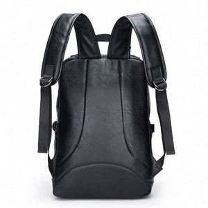 Free Sample 2021 crossover PU leather waterproof <b>computer</b> notebook USB backpack business laptops <b>bags</b> for men - Product Image 5