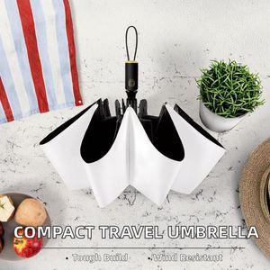 Parapluie compact et léger Sunny pour l'extérieur, pliable en cinq sections, protection UV, coupe-vent, ouverture semi-automatique pour les voyages - Product Image 2