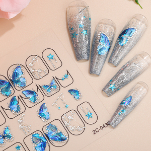 <span class=keywords><strong>2025</strong></span> 3D vật nuôi dính móng tay dán thanh trượt bướm cây móng tay nghệ thuật trang trí đề can - Product Image 1