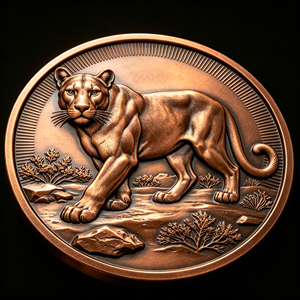 Pièce de monnaie commémorative en cuivre de haute qualité, design cougar, 1 <span class=keywords><strong>oz</strong></span>, ronde, embossée, artisanat exquis, objet de collection - Product Image 2