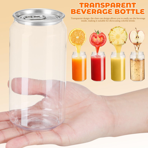 Customizable PET Jar Beverage Can Aluminum Lid Different Sizes 250ml 350ml 500ml <b>Plastic</b> Cups for Juice Bubble <b>Tea</b> Custom Logo - Product Image 5