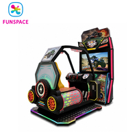 Máquina de Juegos Arcade Operada con Monedas para Salas de Juego, Simulador de Conducción de Autos con Temática de Carreras Todoterreno, Wild Rush Motion