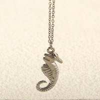 Collar de Acero Inoxidable de la Serie Océano de Moda, Colgante de Animal Marino Adorable, Accesorios de Cadena para Suéter de Vacaciones a la Moda