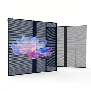 จอแสดงผล LED โปร่งใสสำหรับภายในอาคาร ขายดี ความสว่างสูง แผงม่านตาข่ายสำหรับติดผนังกระจก โฆษณาข้อความ แอนิเมชั่น กราฟิก - Product Image 4