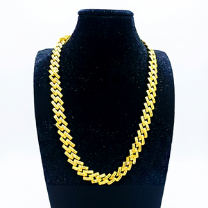Collar de cadena cubana de plata 925 chapada en oro de 18K, con 2 filas de moissanita VVS certificada GRA, estilo Hip Hop, engastada con garras de plata pesada. - Product Image 1
