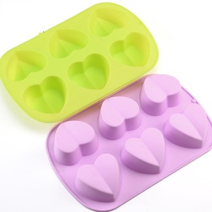 Coeur Amour Silicone Savon Moules Gâteau <span class=keywords><strong>Mousse</strong></span> Moule Cuisson Gâteau Muffin Pan Gâteau Au Fromage Pain Pain Ustensiles de Cuisson Moule - Product Image 2