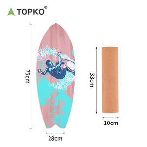 TOPKO Nouveau design Fitness Yoga Enfants Impression personnalisée du logo <span class=keywords><strong>Planche</strong></span> d'équilibre en bois à roulettes - Product Image 6