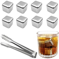 Paquets de glaçons réutilisables pratiques en acier inoxydable 304 12 pièces avec pince à glace