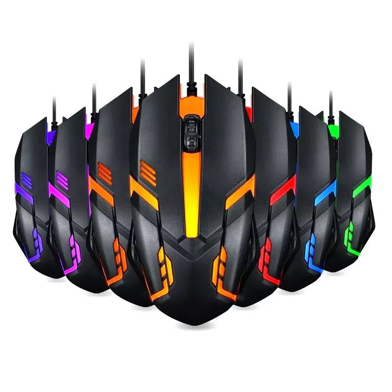 Penjualan Laris Mouse LED Gaming Murah DPI Dapat Disesuaikan Lampu Pernapasan USB Kabel Mouse Gaming untuk Gamer