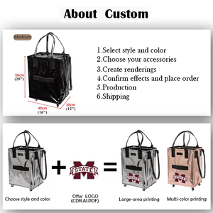 Sac de courses multifonctionnel géométrique à roulettes, chariot de courses pliable, sac de courses à roulettes - Product Image 4