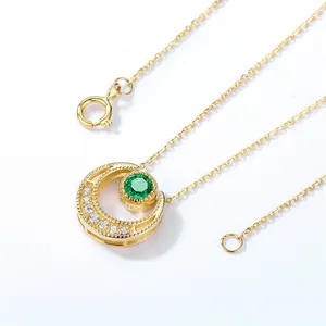 별 및 달 고품질 보석 14k 금 목걸이 jeweleries 보석 목걸이