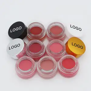 7 Farbe schwarz rundes Glas für Creme Make-up erröten vegan rosa errötet Private Label Maquill aje Rouge Creme