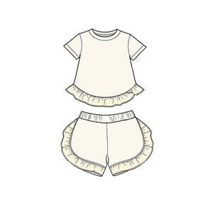 Conjunto Infantil GSSO3651 Personalizado para Niña Activa, Blanco, Manga Corta, Venta al Por Mayor - Product Image 1