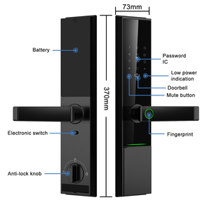 กุญแจล็อคประตูอัจฉริยะแบบดิจิตอล  ระบบอิเล็กทรอนิกส์  กันน้ำ IP65  รองรับ Ttlock Tuya Wifi  สแกนลายนิ้วมือ - Product Image 6