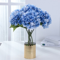 Fleur d'hortensia DIY pour la décoration de la maison et des mariages, artificielle, toucher réaliste, avec une sensation hydratante, broderie de boule simulée