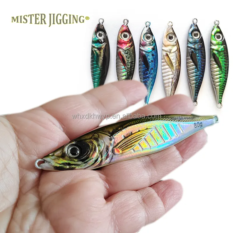 MISTER JIGGING آلة إغراء الصيد 21 جم 28 جم 40 جم 60 جم 80 جم jigbait طباعة حسب الطلب 3d آلة صيد معدنية