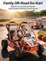 Buggy tout-terrain familial pour enfants de 120 cm³ à essence, kart à 4 temps avec transmission par chaîne, charge maximale de 190 kg, démarrage électrique, frein à disque hydraulique, pour l'extérieur