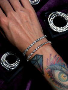 Rinntin SMN Luxuriöse Herren- und Damen-Hip-Hop Iced Out Edelschmuck S925 Silber VVS Moissanit Tennis Halskette in 2mm, 3mm, 4mm, 5mm Stärke - Product Image 5