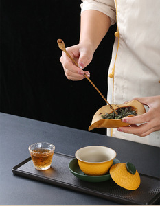 Grattoir à thé en bambou naturel fait main, style Zen, accessoires pour la cérémonie du thé Kung Fu, outil de glissement des feuilles de thé en bambou pour service à thé - Product Image 5