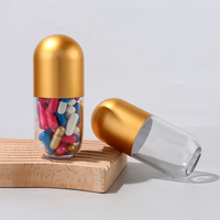 Mini bouteilles de supplément de vitamine vides bouteille de Capsule en plastique bouchon d'or PET 50cc bouteille de pilule de médecine