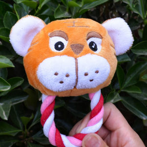 Sevimli peluş kaplan domuz kedi şekil 8 pamuk halat çiğnemek oyuncaklar evcil hayvanlar için - Product Image 1