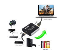 Carte de capture vidéo 4K HDMI 1080p Carte de capture de jeu de société USB 2.0 Recorder Box Device for Live Streaming Video Recording Loop Out est en promotion