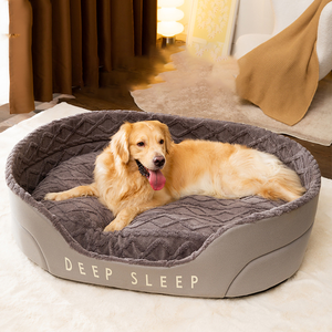 Moderne Grote Ronde Slaapbank Voor Huisdieren Luxe Fluwelen Katoen Zachte Warme Hondenkennel & Kattenkussen Solide Patroon Elegante Victoriaanse Stijl - Product Image 2