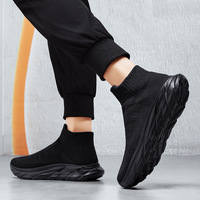 Chaussures de sport légères et respirantes en maille mi-mollet pour hommes et femmes, grandes tailles, à semelle souple